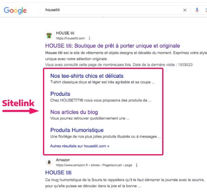 Les sitelinks